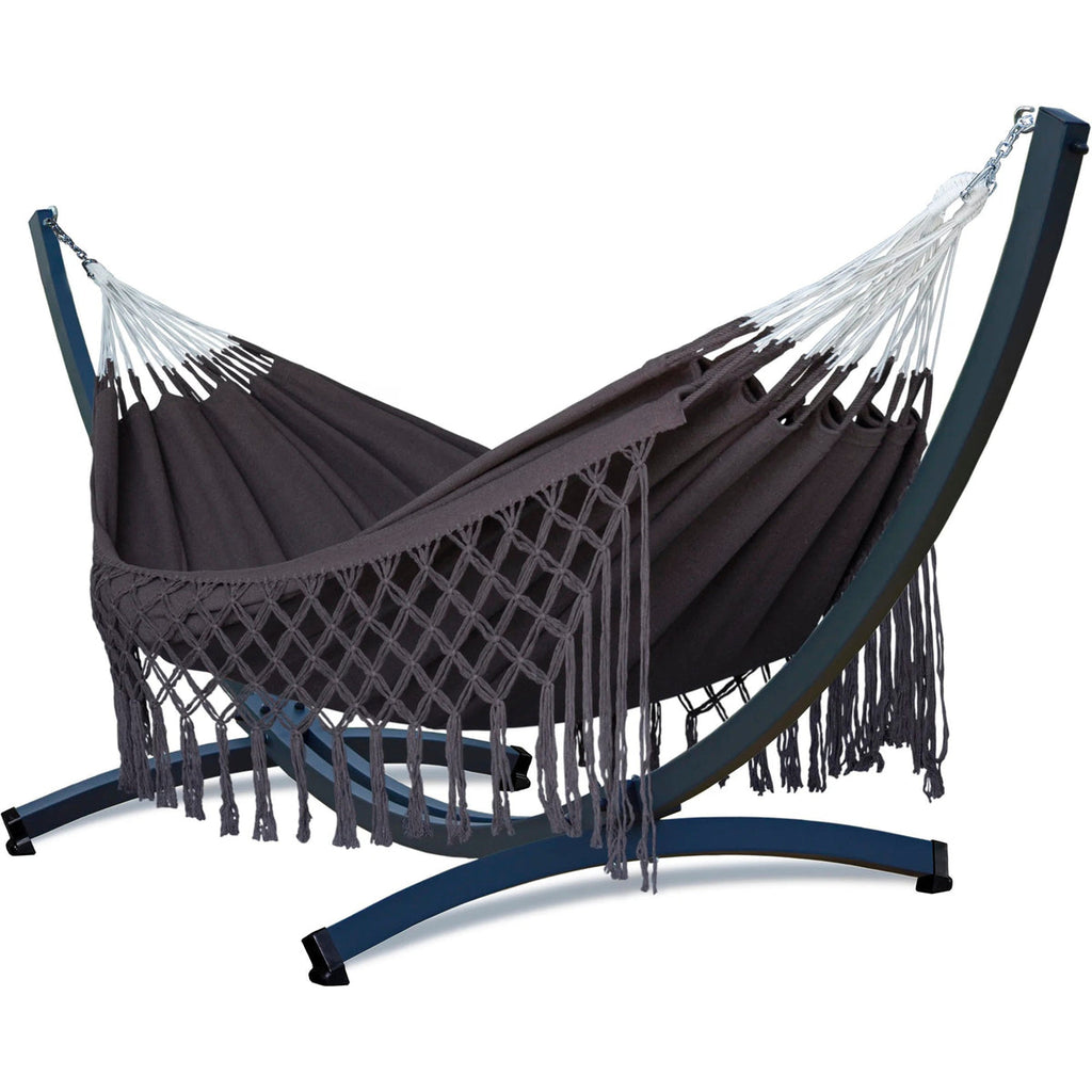 Hamac sur pied 2 places macramé tissé main en coton | Medellino