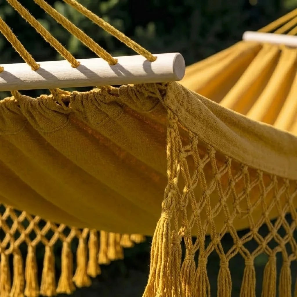 Hamac macramé 2 places à franges en coton | Ledinio