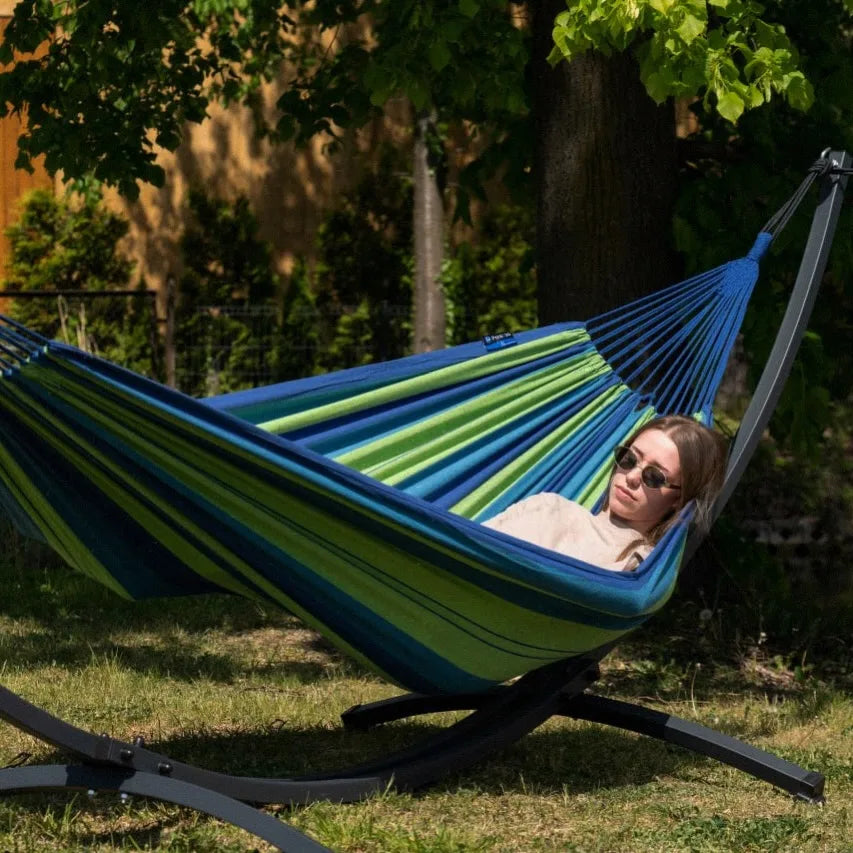 Hamac jardin sur pied en coton | solaya