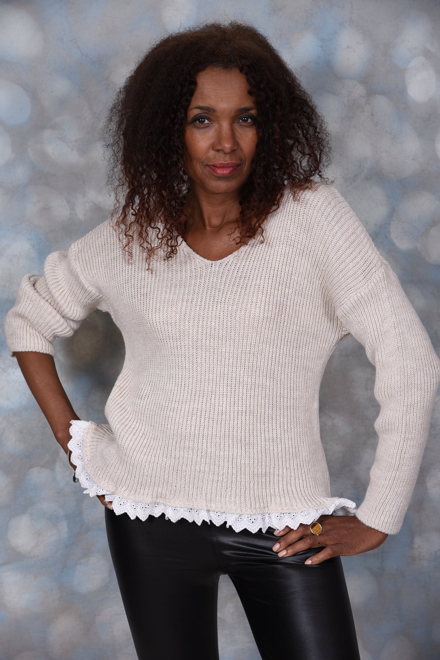 Pull laine - Bas Dentelle GAELLA