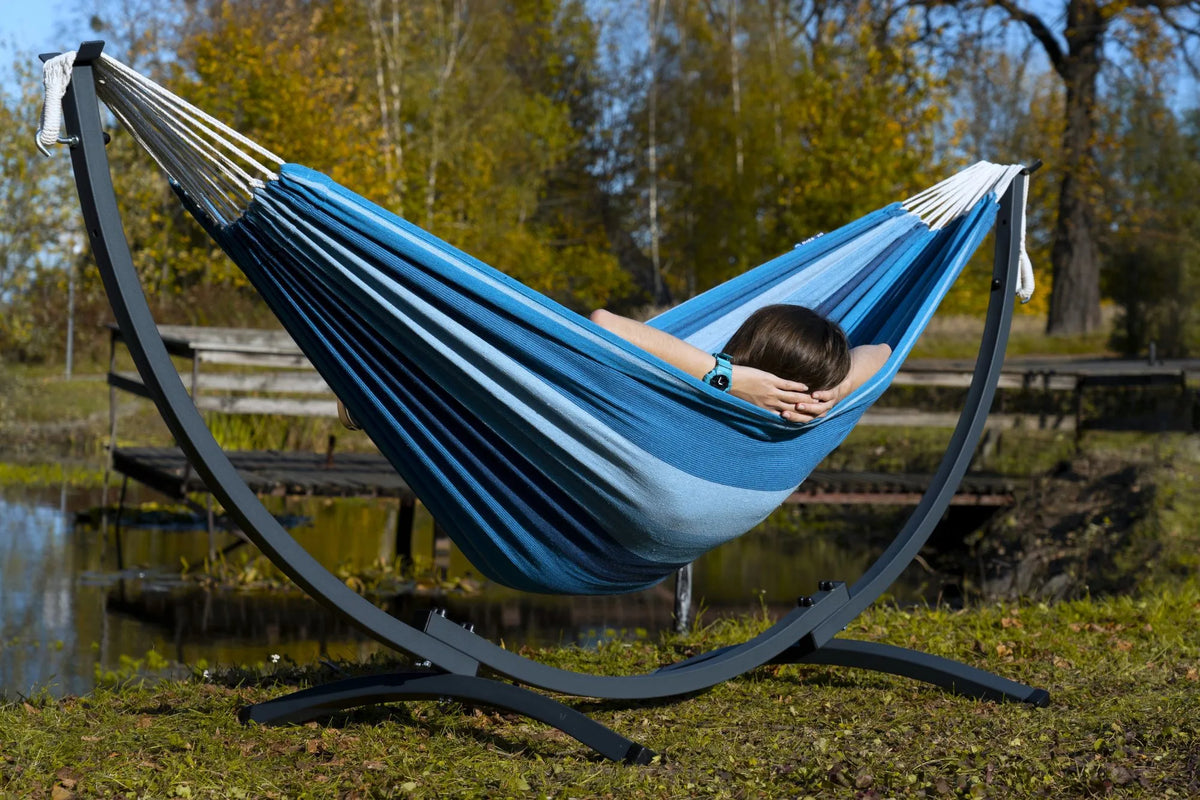 Hamac jardin sur pied en coton | solaya