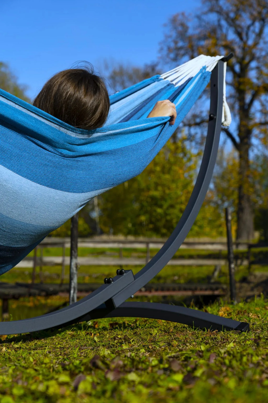 Hamac jardin sur pied en coton | solaya
