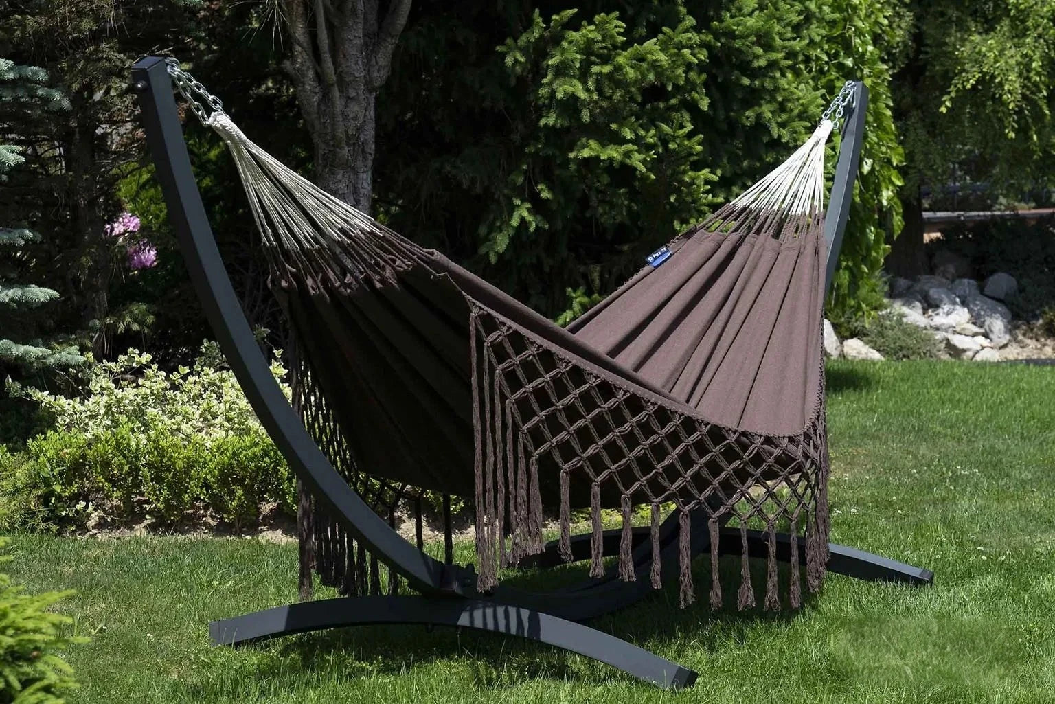 Hamac sur pied macramé tissé main en coton | Medellino