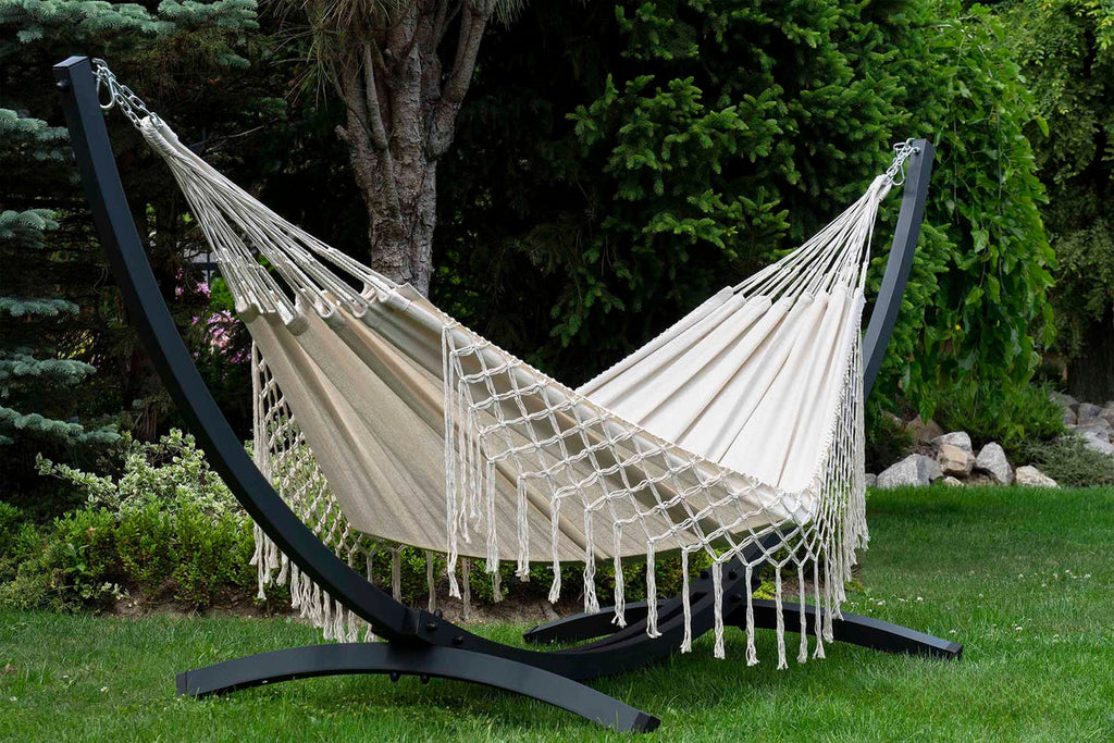 Hamac sur pied macramé tissé main en coton | Medellino