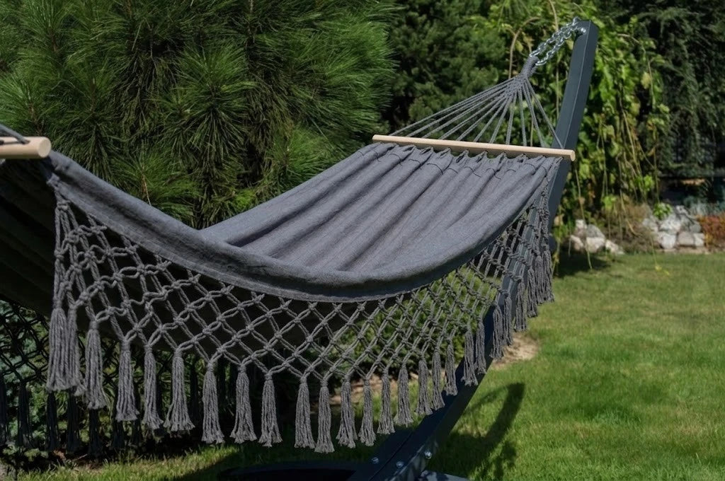 Hamac macramé 2 places à franges en coton | Ledinio